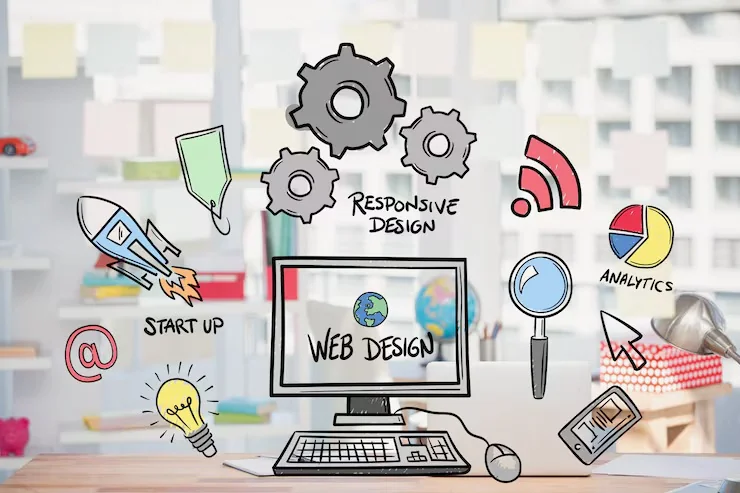 The same website shown on desktop, tablet and mobile